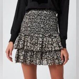 ✅ Isabel Marant Etoile Naomi Smocked SIZE 40 Black‎ White Mini NWT $665